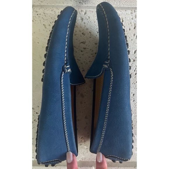 Tod's Wonen’s Blue Leather Gommino Driving Loafers Size 6 1/2 - Picture 8 of 13